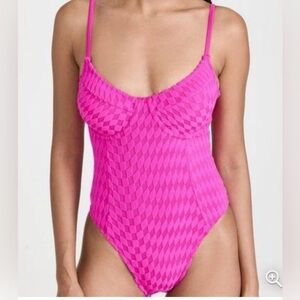 GOOD AMERICAN Jacquard Show Off One Piece Swimsuit, Size 1